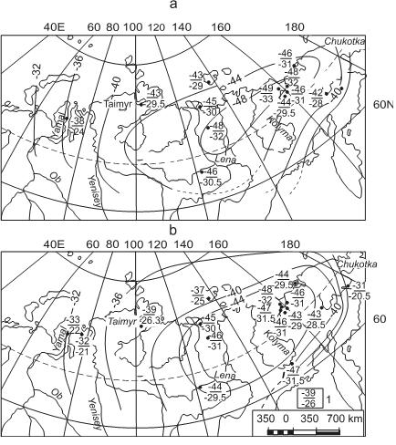 Siberia winter palaeotemperatures